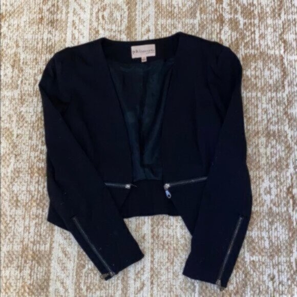 Like New Philosophy Zipper Black Blazer - Picture 1 of 3